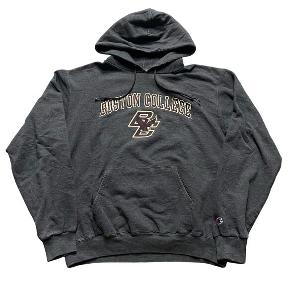 Boston College Eagles Champion Grey BC Logo Hoodie Size Medium - Picture 1 of 5